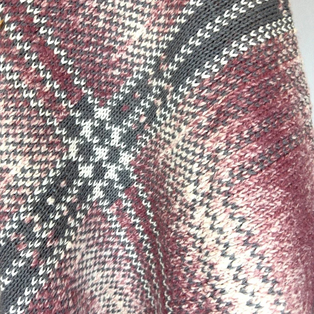 Liz Claiborne Chunky Wool Blend Poncho Women's Medium Sweater Cape Cozy Warm - Picture 2 of 7